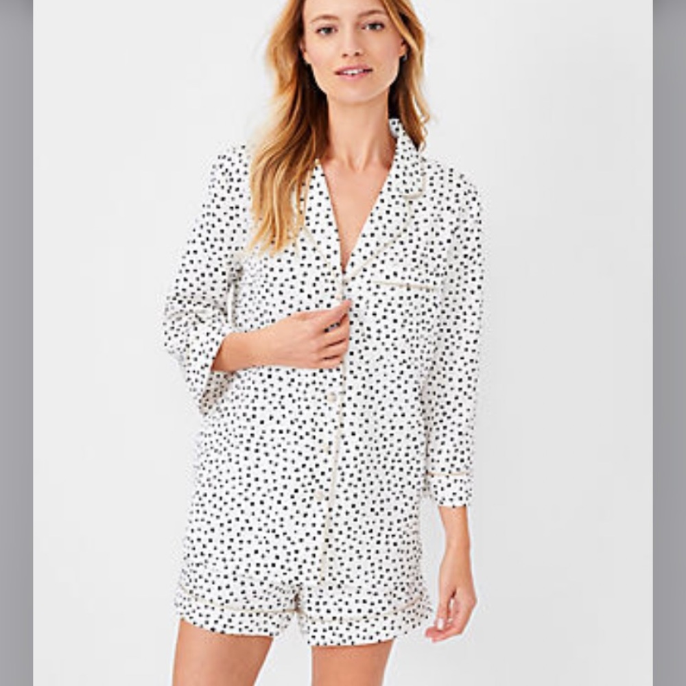 Ann Taylor NWT Spotted Pajama SET in Winter White